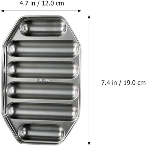 1pc Stainless Steel Sausage Mold Mini Ice Cube Tray Silicone Molds Stencils for Silicone Tray Silicone Ice Cube Tray Ice Cream Mold Baby Donut Biscuit Mold 304 Stainless Steel - Image 2
