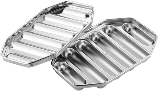 1pc Stainless Steel Sausage Mold Mini Ice Cube Tray Silicone Molds Stencils for Silicone Tray Silicone Ice Cube Tray Ice Cream Mold Baby Donut Biscuit Mold 304 Stainless Steel