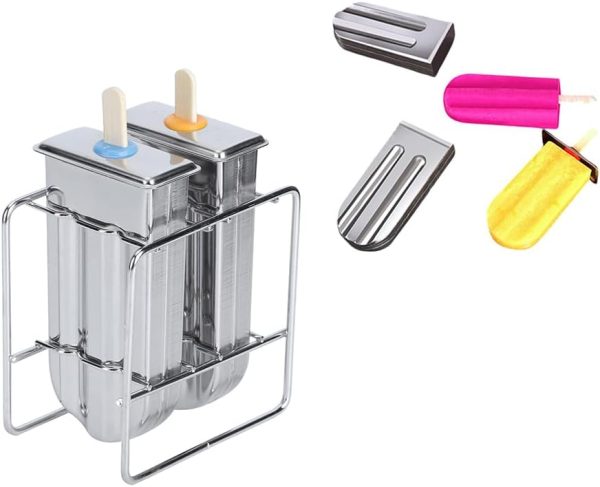Stainless Steel Popsicle Molds, Ice Cream Mould Home Kitchen DIY Ice Maker Tool for Ice Candy Lolly Pops, Juice and Fruit Smoothies(Round head)
