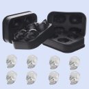 Skull Ice Cube Trays, Food Grade Silicone, Set of 4 Trays with 16 Molds, Stainless Steel Lids