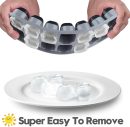 Ice Cube Tray 4 Pack, Easy-Release & Flexible 56 pcs Silicone Ice Cube Trays with Spill-Resistant Removable Lid, Stackable Ice Trays with Covers for Freezer, Cocktail