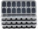 Ice Cube Tray 4 Pack, Easy-Release & Flexible 56 pcs Silicone Ice Cube Trays with Spill-Resistant Removable Lid, Stackable Ice Trays with Covers for Freezer, Cocktail