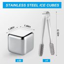 36 Pcs Stainless Steel Ice Cubes with Ice Tongs Whiskey Cubes Metal Whiskey Rocks Tool Reusable Ice Stones Rocks for Drinks Chilling Whiskey Vodka Liqueurs Wine Not Solid