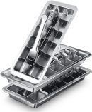 3 Pack Stainless Steel Ice Cube Maker and Tray 18 Slot Ice Cube Tray for Bars Kitchens Levers Remove Cubes Easy Removal Metal Ice Food Grade Freezer Molds for Food Juice Dishwasher Safe