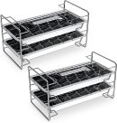 4 Pack Stainless Steel Metal Ice Cube Trays with Easy Release Handle and Stand 72 Ice Cube Slots Removable Slots Ice Freezer Molds for Easy Ice Cube Removal and Cleaning