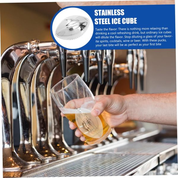 304 Stainless Steel Ice Cubes Whiskey Cooler Ice Cube Molds for Home Bar - Image 2