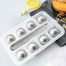 Stainless Steel Ice Cubes 8 Pcs Reusable Whiskey Stones with Ice Tongs Chilling Stones for Whiskey Vodka Beer Wine or Juice