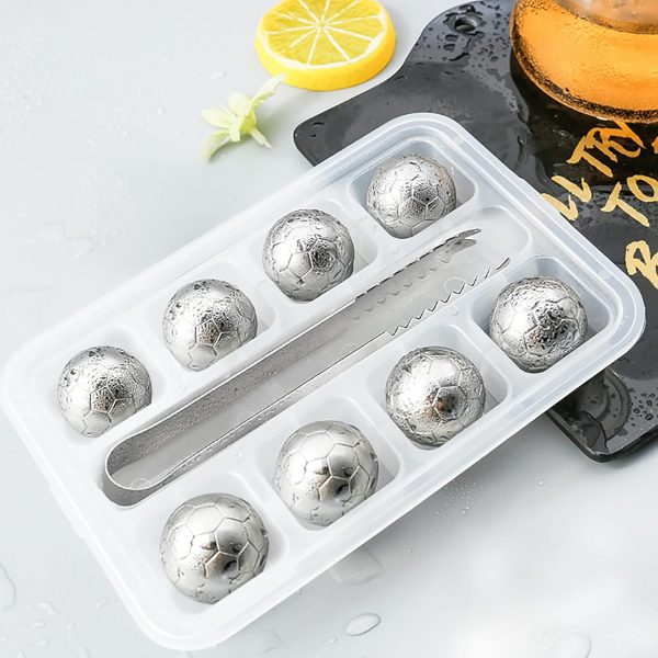 Stainless Steel Ice Cubes 8 Pcs Reusable Whiskey Stones with Ice Tongs Chilling Stones for Whiskey Vodka Beer Wine or Juice