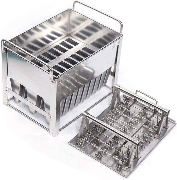 30 Pieces Stainless Steel Popsicle Mold Kit Popsicle Lollipop Ice Cream Stick Holder Commercial Mold with Lid Stick Holder