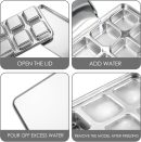 Stainless Steel Ice Cube Trays, Ice Cube Container with Lid, Leak-Free Square Ice Molds (Silver)