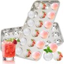 Metal Ice Cube Trays, Stainless Steel Ice Cube Trays, 18 Slot Ice Making Tool With Lid, Reusable Ice Tray for Chilling Whiskey Cocktails Juice Drinks, Removable Slots Easy Cleaning