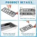 4 Pack Stainless Steel Metal Ice Cube Trays with Easy Release Handle and Stand 72 Ice Cube Slots Removable Slots Ice Freezer Molds for Easy Ice Cube Removal and Cleaning
