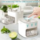Ice Cube Tray with Lid and Bin, 2 Packs Ice Cube Trays for Freezer with 4 Pcs Stainless Steel Ice Cube, Easy Release Ice Tray for Drinks, Whiskey, Cocktail, Coffee