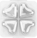 Heart Shape Stainless Steel Chilling Ice Cubes Reusable For Whiskey Wine Beverage Set of 4